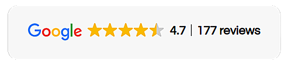 Google rating 4.7 out of 5 based on 177 reviews